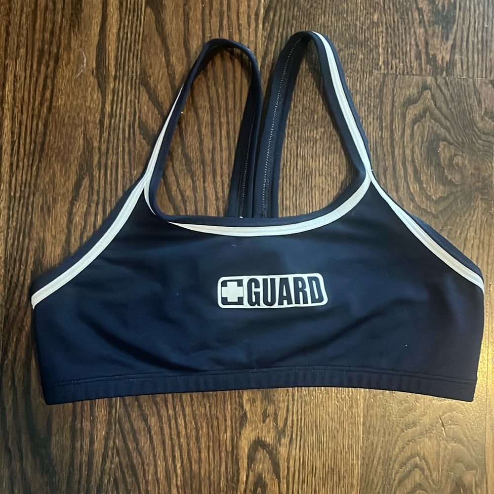 Navy blue guard bikini top
